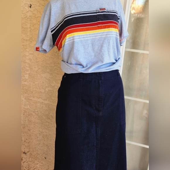 Vintage Ralph Lauren‎ Navy Maxi Pencil Skirt - Picture 3 of 3